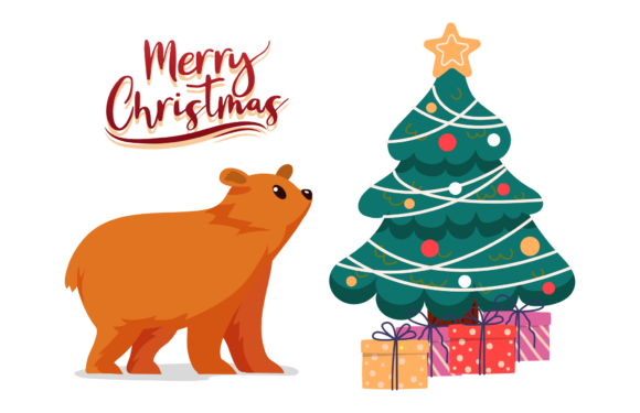 Animal Christmas Illustration Bear