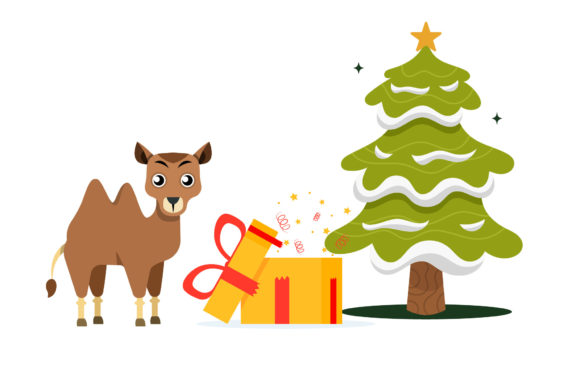 Camel Christmas Illustration Xmas for Handmade Creations
