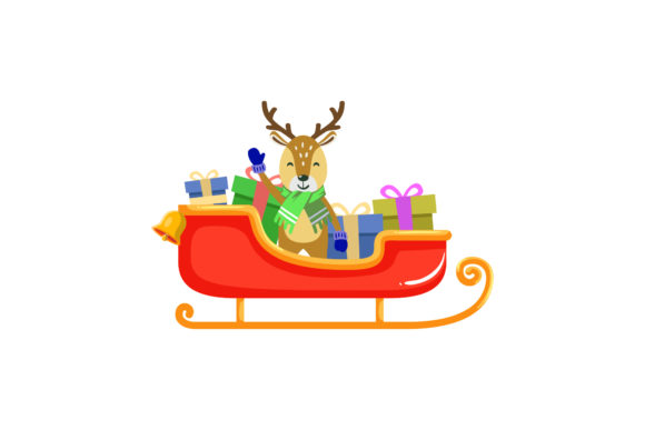 Christmas Beauty Sleigh Design Illustrations for Content Publishing
