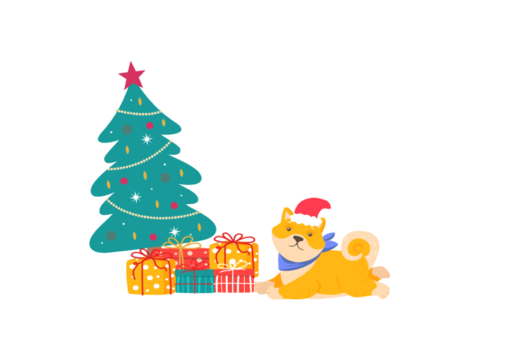 Christmas Cat Cute Animal Illustration for Website and Editorial Use