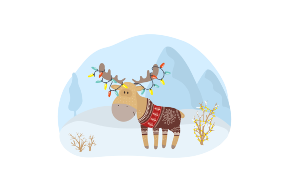 Christmas Celebration in Winter Illustration for Branding