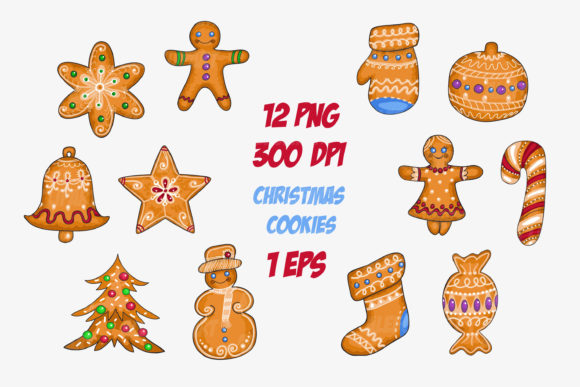 Christmas Cookies Ginger Man Clipart for Branding and Packaging