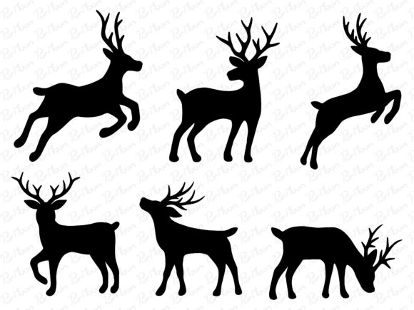 Christmas Deer Silhouette Illustration for Local Branding