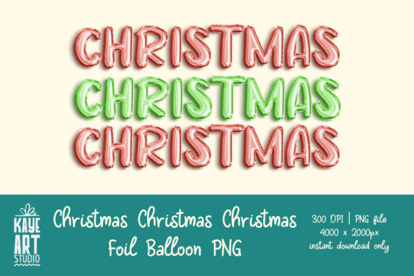 Christmas Foil Balloon Illustrations for Handmade Creations