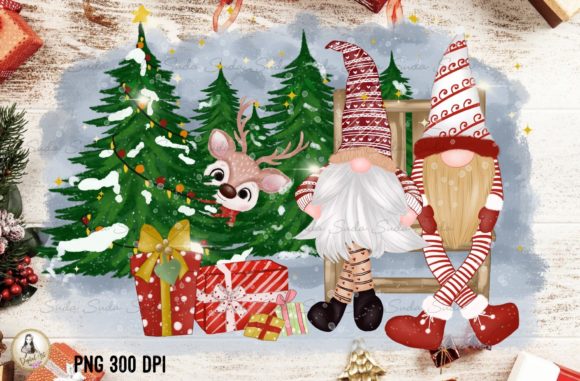 Christmas Gnomes Cute Sublimation Illustrations