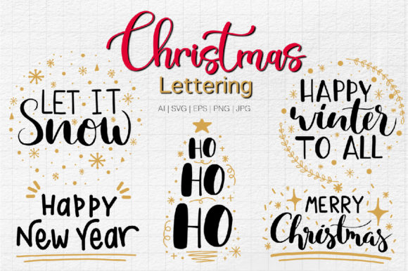Christmas Lettering Clipart for Festive Crafting