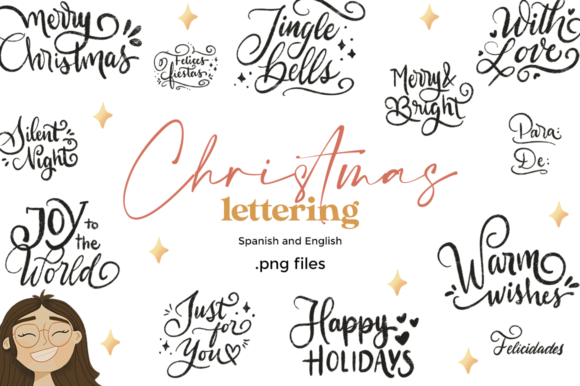 Christmas Lettering Clipart Set for Branding and Marketing