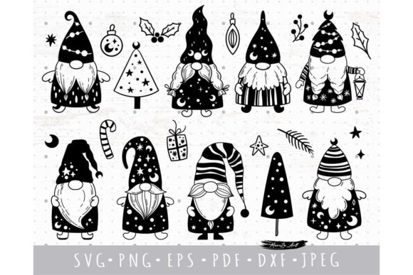 Christmas Scandi Gnome SVG PNG Bundle for Illustrations