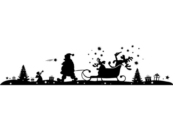 Christmas Silhouette Drunk Elks Illustration for Branding