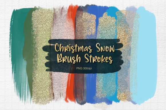 Christmas Snow Brush Strokes Clipart for Illustrations