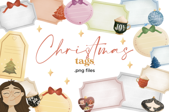 Christmas Tags Clipart Set for Festive Crafting