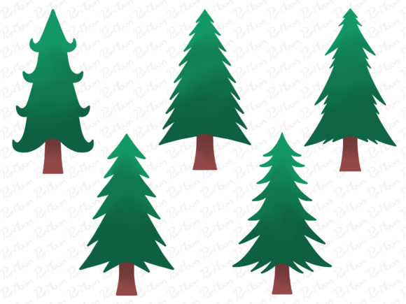 Christmas Tree Illustration for Decorative Design Projects