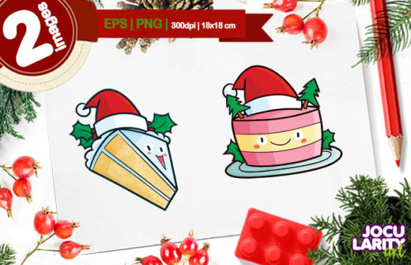 Cute Christmas Cake Cartoon Illustration Review