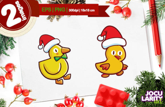 Cute Christmas Duck Cartoon Vector Review
