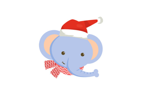Cute Elephant Christmas Illustration for Digital Product Creators