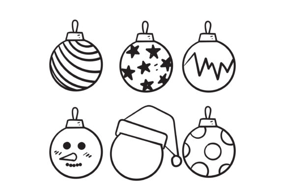 Doodle Christmas Ball Collection Illustrations