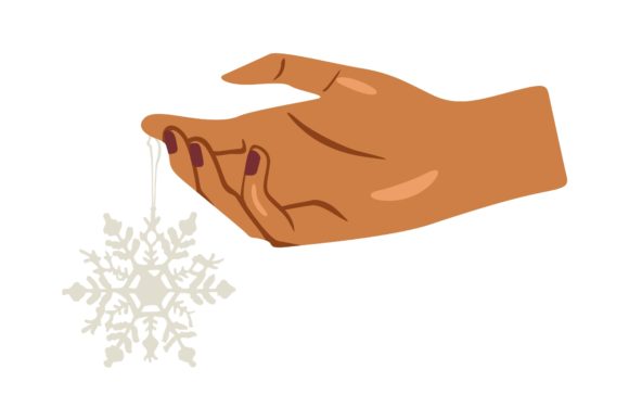 Hand Holding Pretty Snowflake Christmas