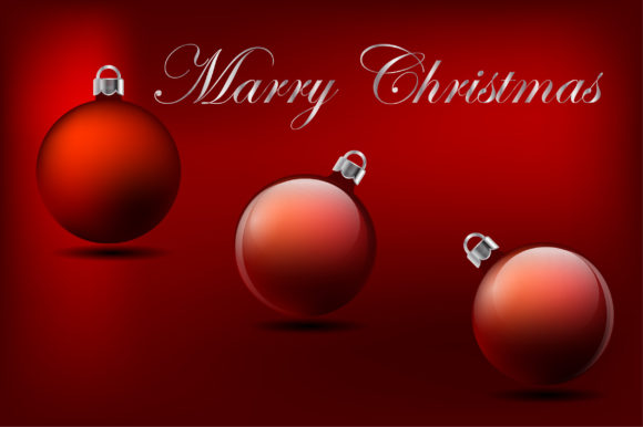 Merry Christmas 3D Balls Illustrations