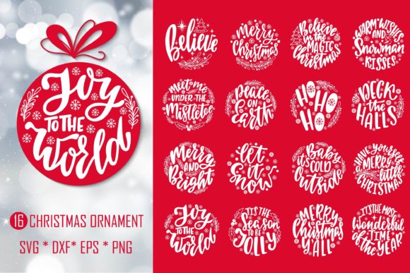 Round Christmas Ornament Illustration for Branding